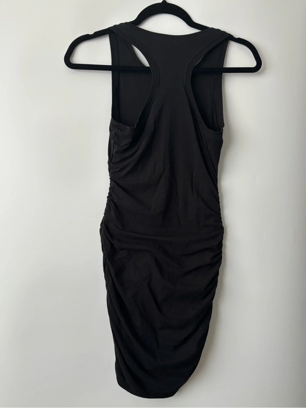 Babaton Aritzia Contour Ruched Racer Mini Dress Hourglass Bodycon  Black Size XS - Picture 3 of 10